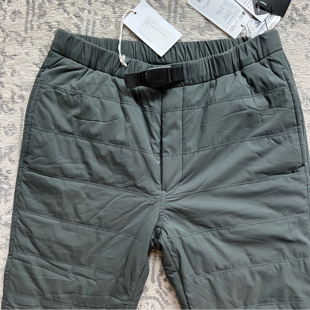 snow peak flexible insulated pants, forest green / gray, size S